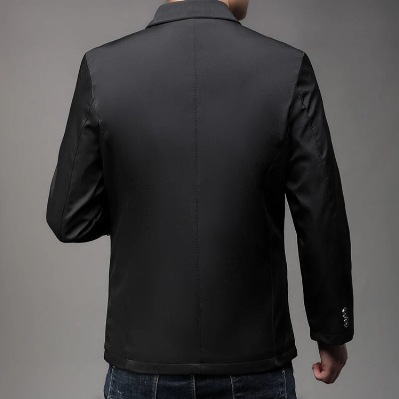 New Men's Jacket Business Casual Jacket Fashion Slim Coat Solid Color Trench Coat Single-Breasted Top