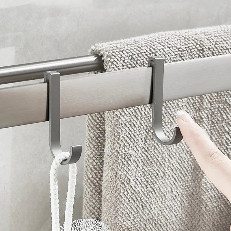 Bathroom Movable Hooks Kitchen Cabinet Door Back Hook Hanging Rack Clothes Coat Hat Towel Hanger Storage Shelf  Hook Accessories