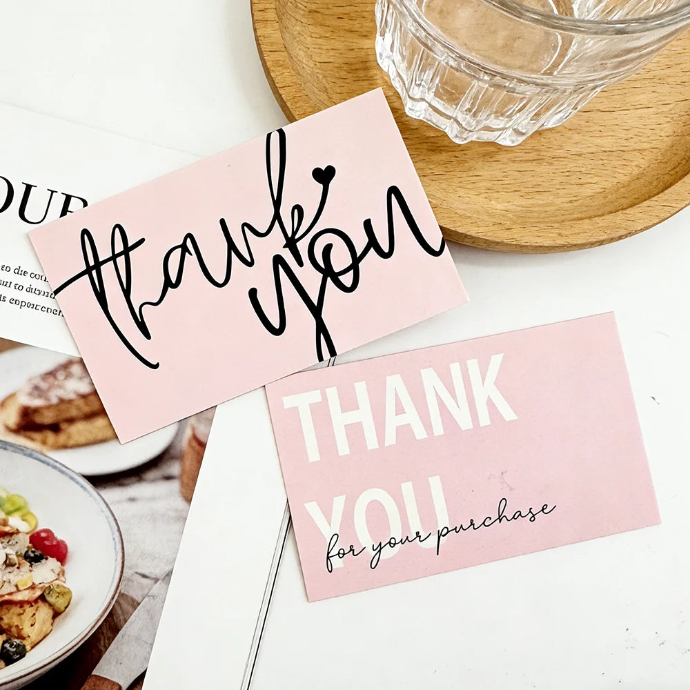 100 Thank You Cards, Small Business Appreciation Gift Cards, for Small Business Supplies, Wishing You a Wonderful Day Cards