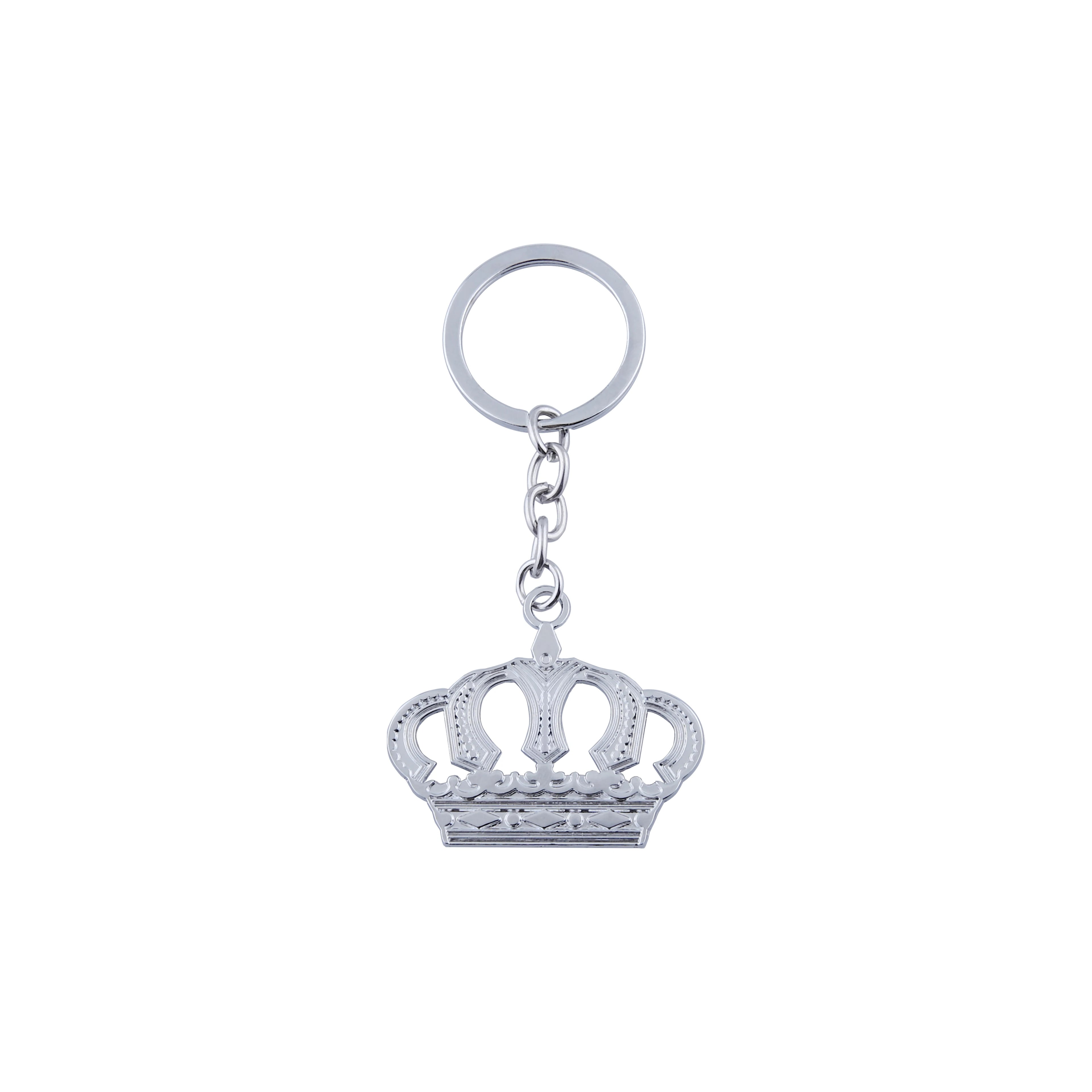 Car Keychain with Metal Crown Pattern Keychain Pendant Mini Crown Model Keychain Personalized and Creative Keychain