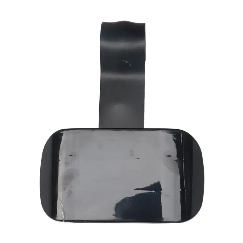 soporte para teléfono de plástico negro con correa superior curvada y base rectangular redondeada para el conjunto de almohadilla del respaldo del asiento trasero de patinete eléctrico.