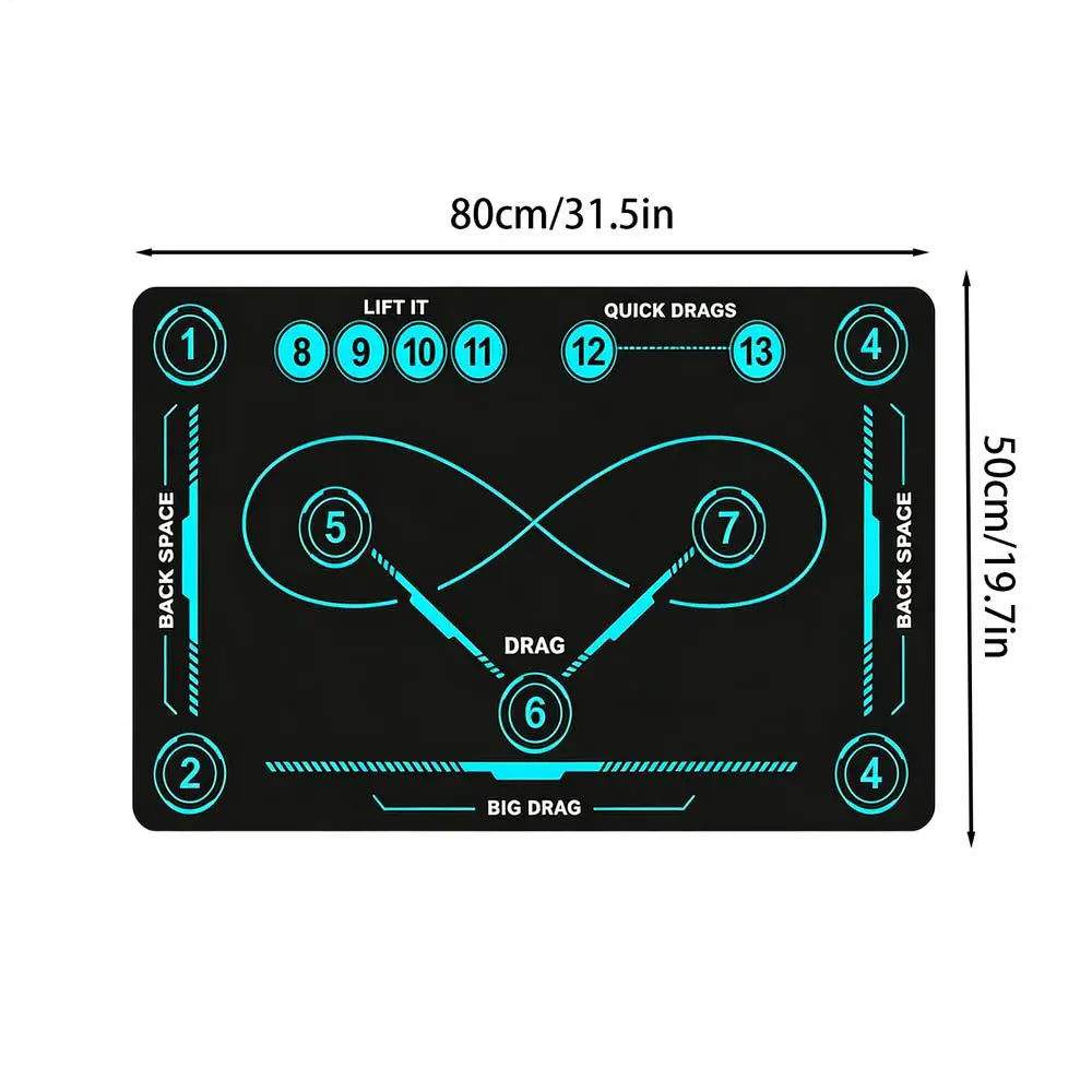 Hockey Training Mat Indoor Outdoor Quiet Non-Slip Large Stickhandling Pad Training Equipment For Adults Kids Soccer Lovers