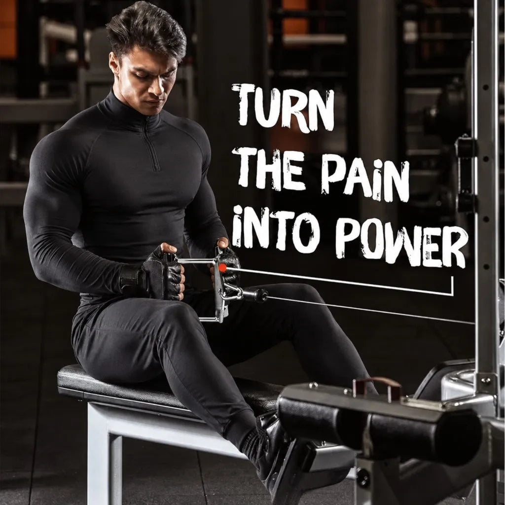 Fitness LAT Pull Down & D-Handle Gym Accessories for Cable Rowing, Weight Lifting, Biceps & Triceps Workout