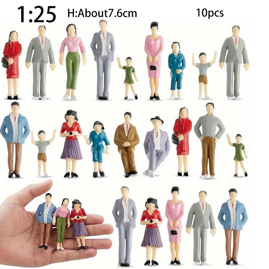 Valentine's Day Birthday Party Gift Train Scene Scale Model Character Building Sitting Passengers Painted Dolls Collectible Figu