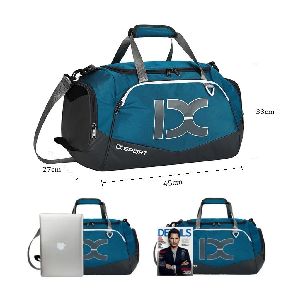 Sports Gym Bag，Travel Duffel Bag with Dry Wet Pocket And Shoe CompartmentFor Women and Men，40L Fitness Waterproof Weekender Ba