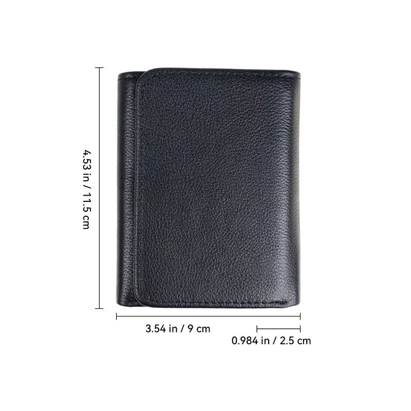 Genuine Leather Men Wallet Fashion Short Luxury Male Purse High Quality Trifold Women Wallets with Hasp