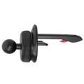 Black 17mm ball head with textured grip and red release mechanism for car air phone holder vent mount base