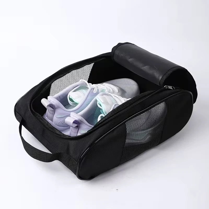 Golf Shoe Bag – Portable Sports Shoe Bag for Men & Women; Breathable Mesh Travel Organizer for Golf or Soccer Shoes
