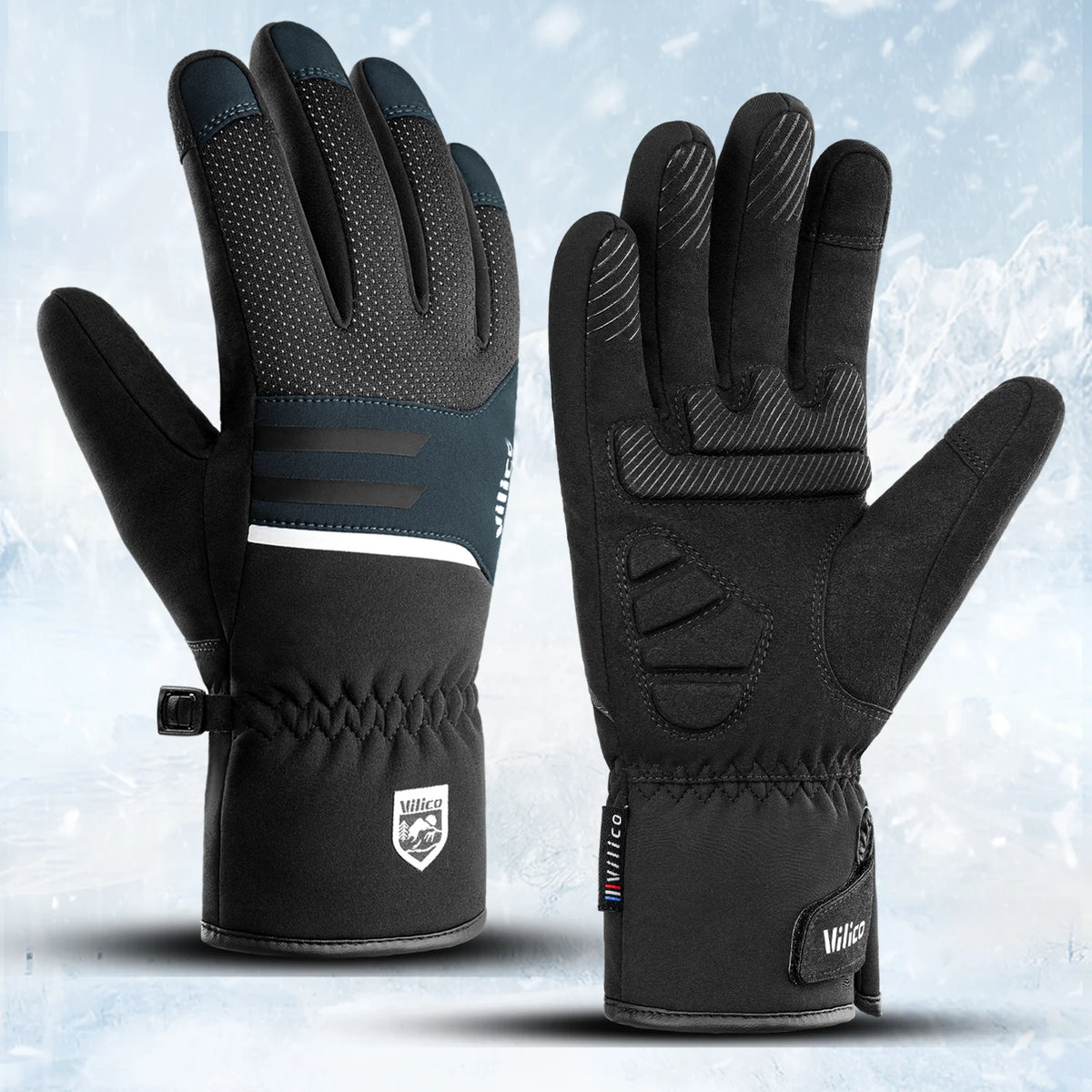 Men's Winter Gloves Waterproof, Windproof, Warm Gloves for Skiing, Motorcycling, Riding, Driving, and Touchscreen Use