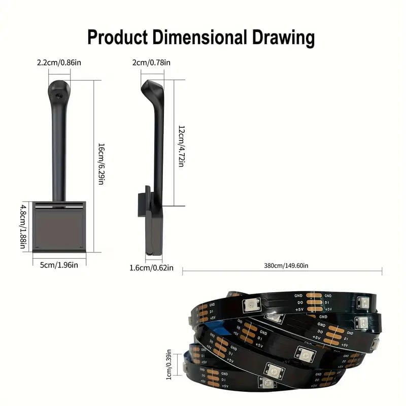 black led tv backlight strip with integrated circuit board and connectors for style smart led ambient lighting applications