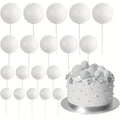 20Pcs Happy Birthday Ball Cake Gold And Silver Foam Ball Wedding Party Birthday Cake Anniversary Decor DIY Party Home Decoration