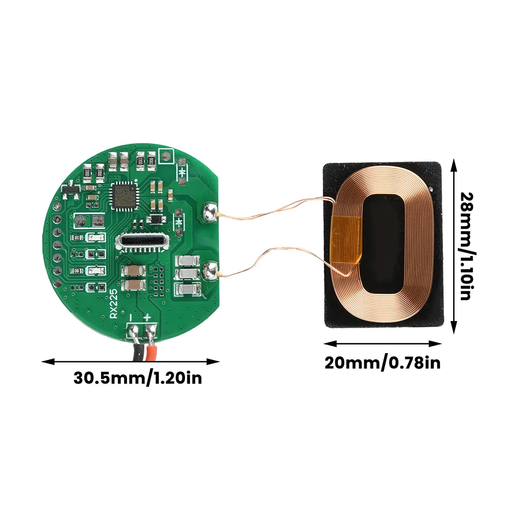 5W 5V 1A Wireless Charging Receiver Module Efficient Fast Charge Type-C Interface Compact Design DIY Projects Power Solution