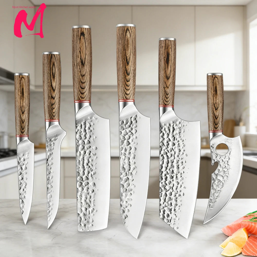 Kitchen Chef Knives Boning Knife Meat Cleaver Knife Hand Forged Hammer Knives Fruit Knife Kitchen Knife Boning for Cooking Tools