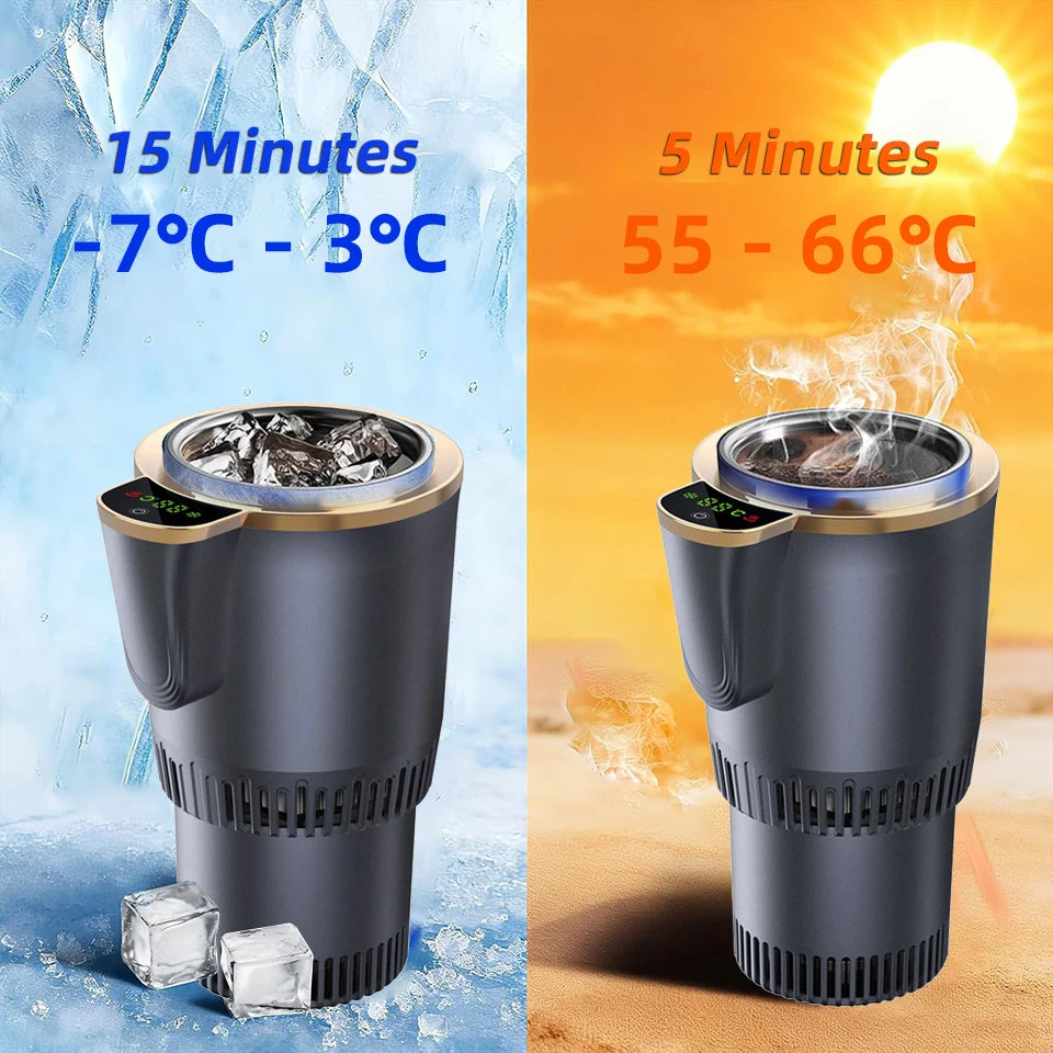 Car Smart Digital Temperature Control Cup Holder Portable Cooler Warmer Refrigerator Must‑Have Gadget for Road Trips