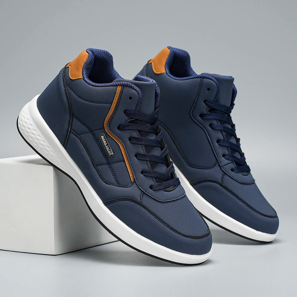 New Shoes for Men High Top Leather Sneaker Waterproof Casual Comfortable Men's Sneakers Lace Up Footwear Vulcanized Man Shoes