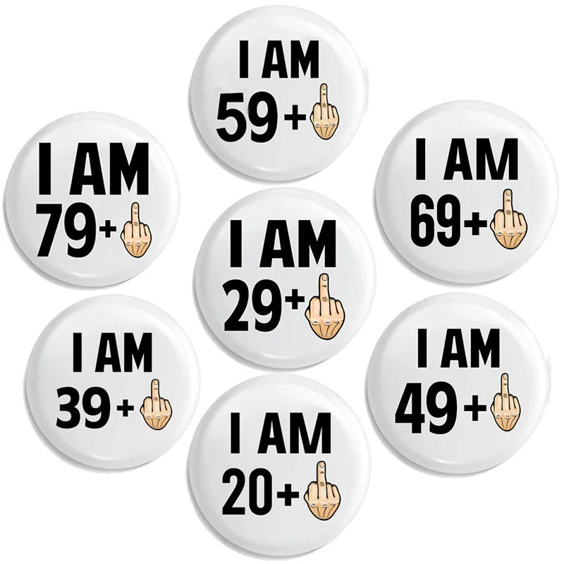 21st 30th 40th 50th 60th 70th 80th Birthday Button Pin Badge Happy Birthday Party Decoration Photo props present Gift keepsake