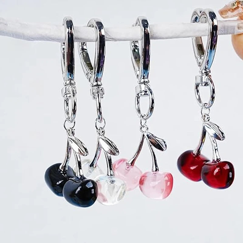 Cute Keyring Cherry Bag Charms Keychains Women Keychain for Bags Carabiner for Keys Accessories Wallet Chain Charm Fashion Gifts