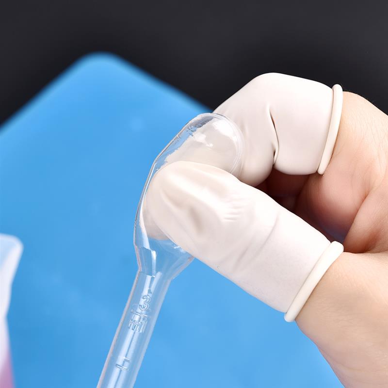 Transparent plastic urinal for medical use shown from the back side included in an epoxy resin mixing tool set for diy jewelry making.