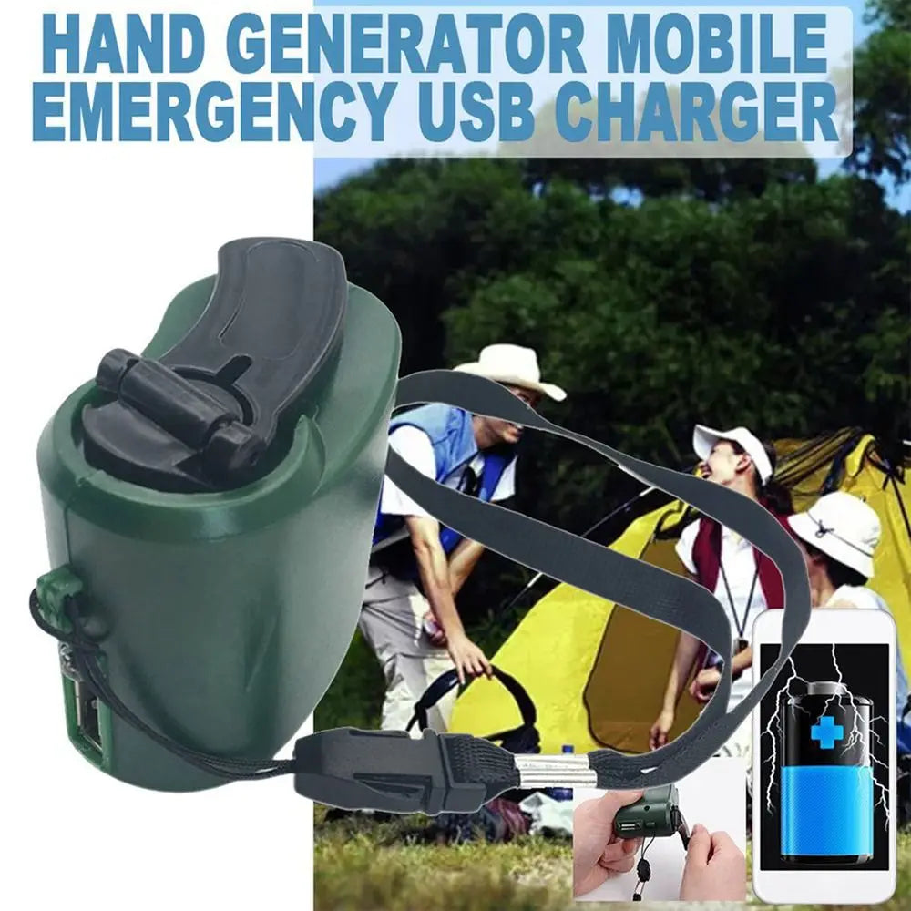 Camping Outdoor Power Bank Phone Charging Manual Charger Power Crank Dynamo Emergency Charger