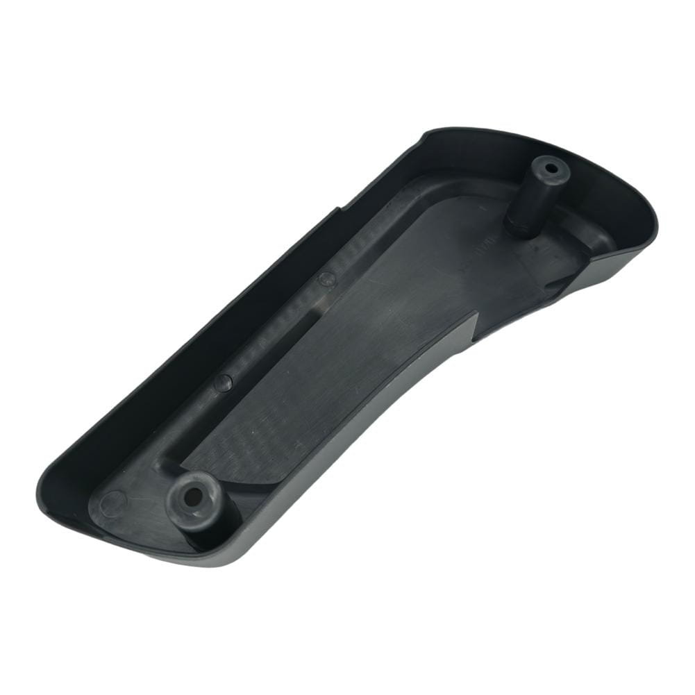 Black plastic car door handle cover with molded contours and mounting holes for fiat ducato driver seat panel 60911360.