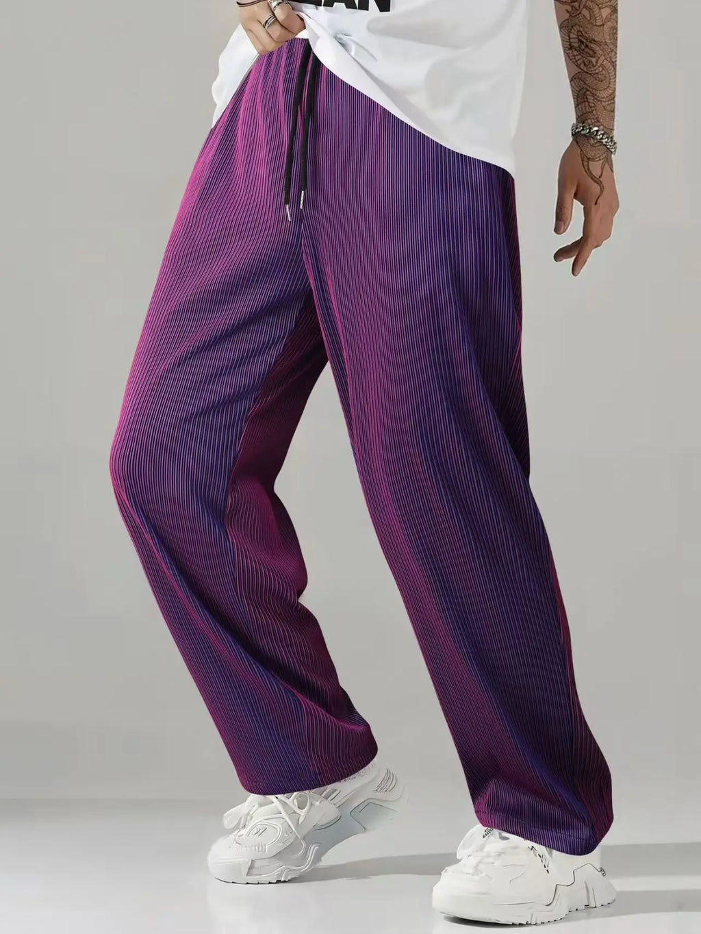 New Men's Casual Pants - Anti-Wrinkle, Non-Stretch, Breathable, Elastic, Stain-Resistant Straight-Leg Pants, Hip-Hop Streetwear