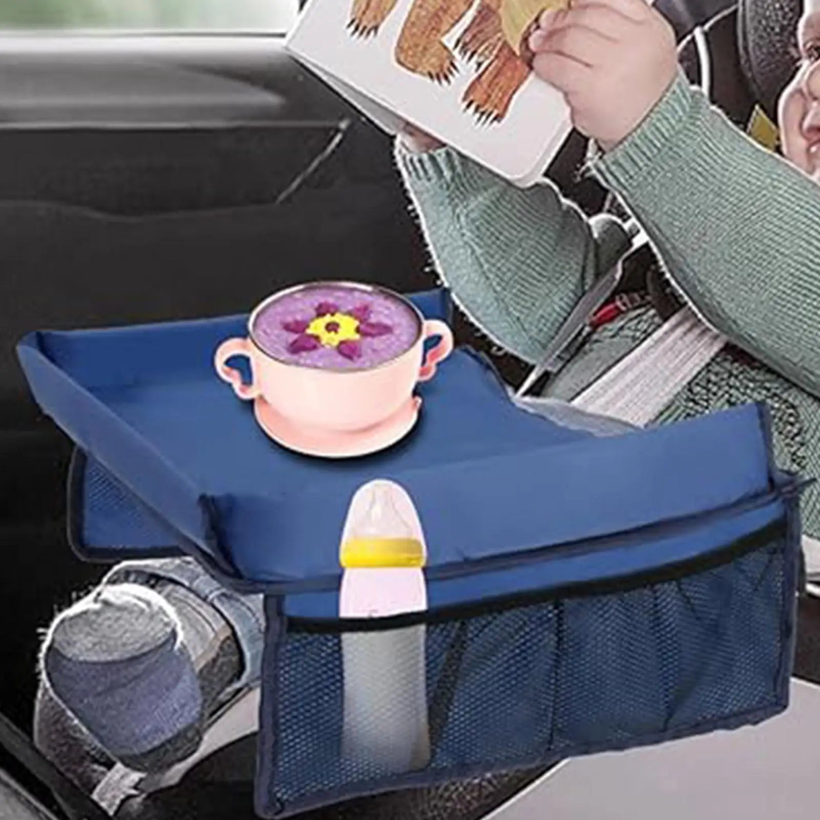 Travel Tray for Kids Toddler Car Seat Lap Tray Carseat Table Carseat Table with Adjustable Straps Lap Desk Organizer
