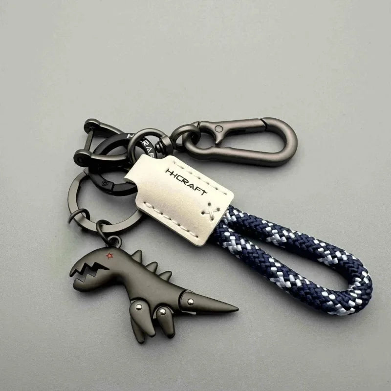 Keychain Motorcycle Car Leather Woven Rope Metal Key Fob Handbag Pendant Exquisite Decorative Accessory Stylish Small Gift