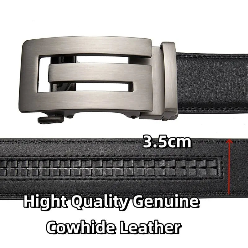 Belts Men Automatic Buckle Design Genuine Leather Belt For Men Luxury Leather Men's High Quality Male belt  110-130cm