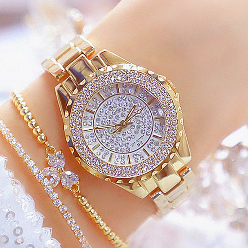 Women Gold Bracelet Dress Watches 2025 Top Brand Luxury Ladies Wrist Watches For Female Clock Fashion Elegant Full Steel