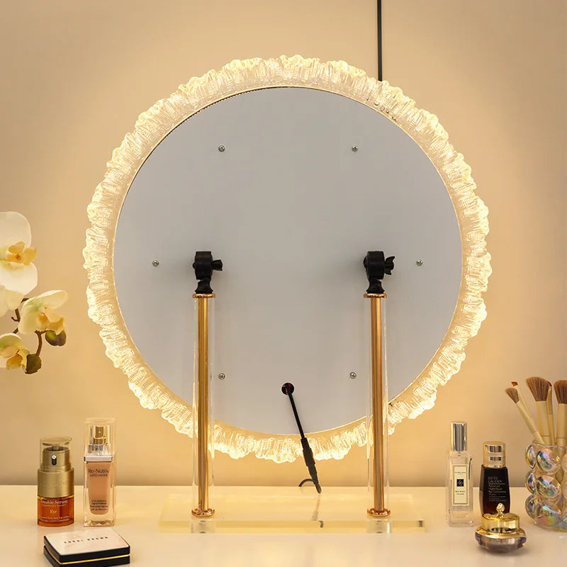 Round Bathroom Mirror Led Light Makeup Full Length Mirror Big Art Espelho De Banheiro Para Parede Home Decoration Accessories