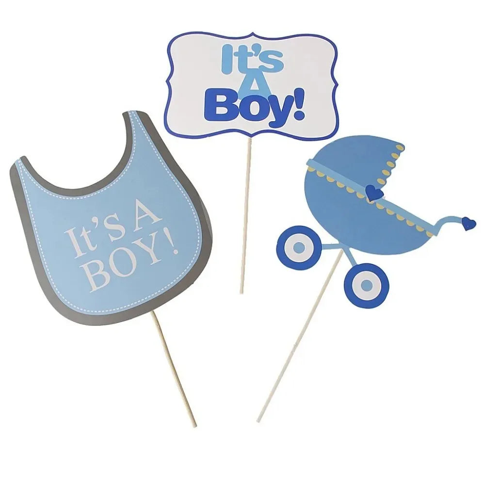 Baby Shower Party Decoration Pink Blue Photo Booth Props Photobooth It's A Boy Girl Baby Shower 1st Birthday Party Favor Gifts