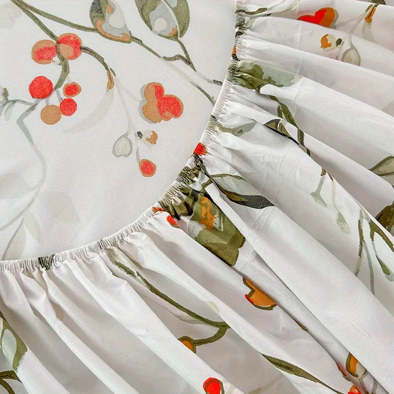 3pcs Print Bedding Set, Soft and Comfortable, Suitable for Bedroom, Guest Room One Fitted Sheet + Two Pillowcases, No Core