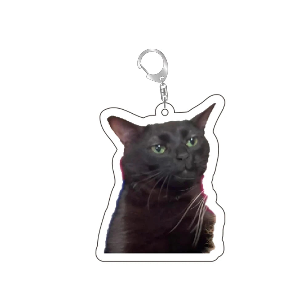 Super Cute Bread Popping Cat Meow Meme Key Chain Keychains Ring for Accessories Bag Pendant Keyring Jewelry Fans Love Gifts