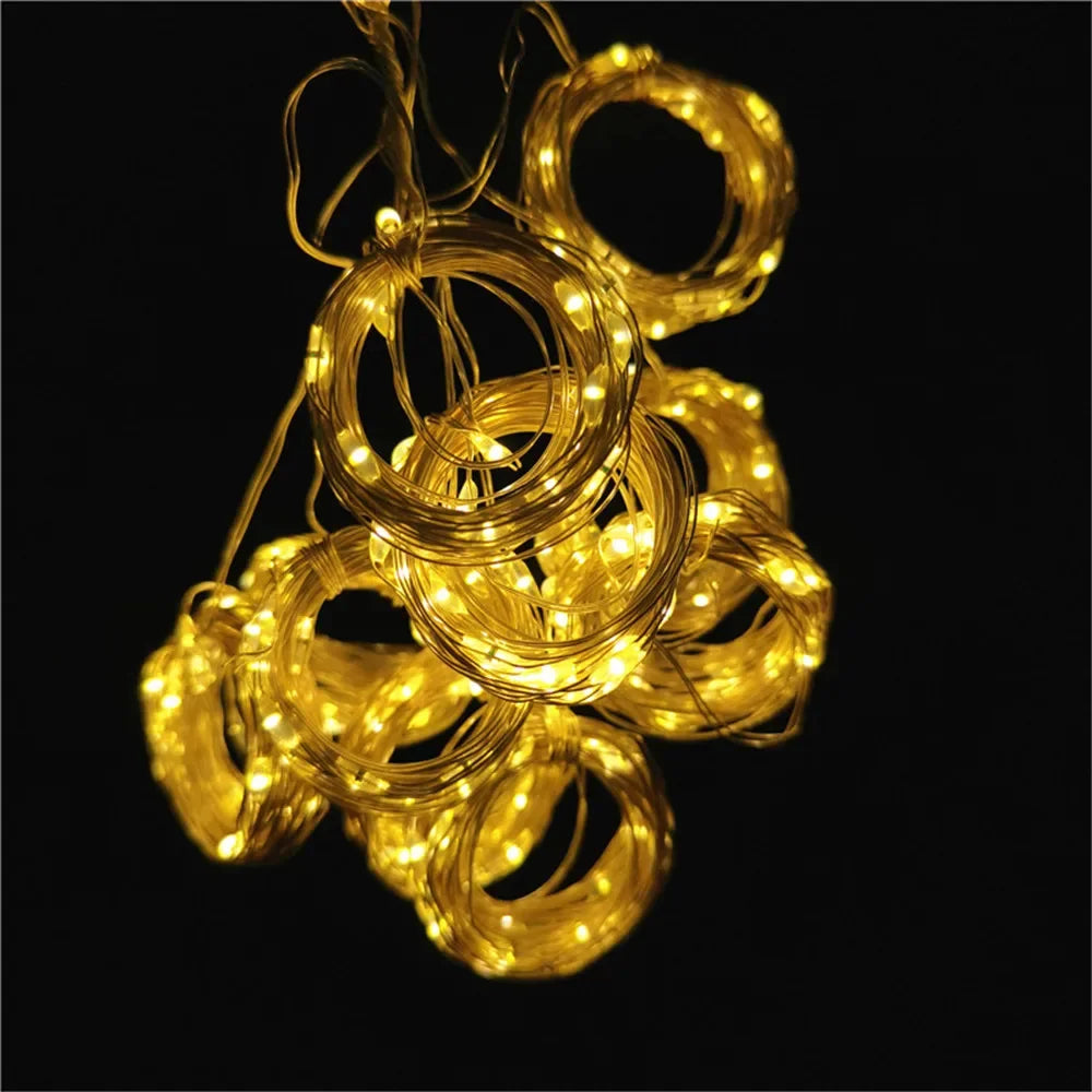 Curtain Lights Decorative Curtains in Living Room Christmas Garland LED Festoon Fairy Lamp USB Operated 8 Mode Bedroom Decor