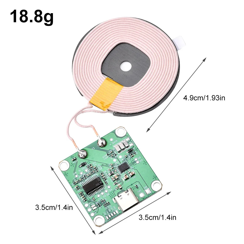For 0-10MM 20W 5V 9V 12V Fast Charging Wireless Charger Transmitter Module TYPE-C + Coil Universal FOR CAR PHONE Battery