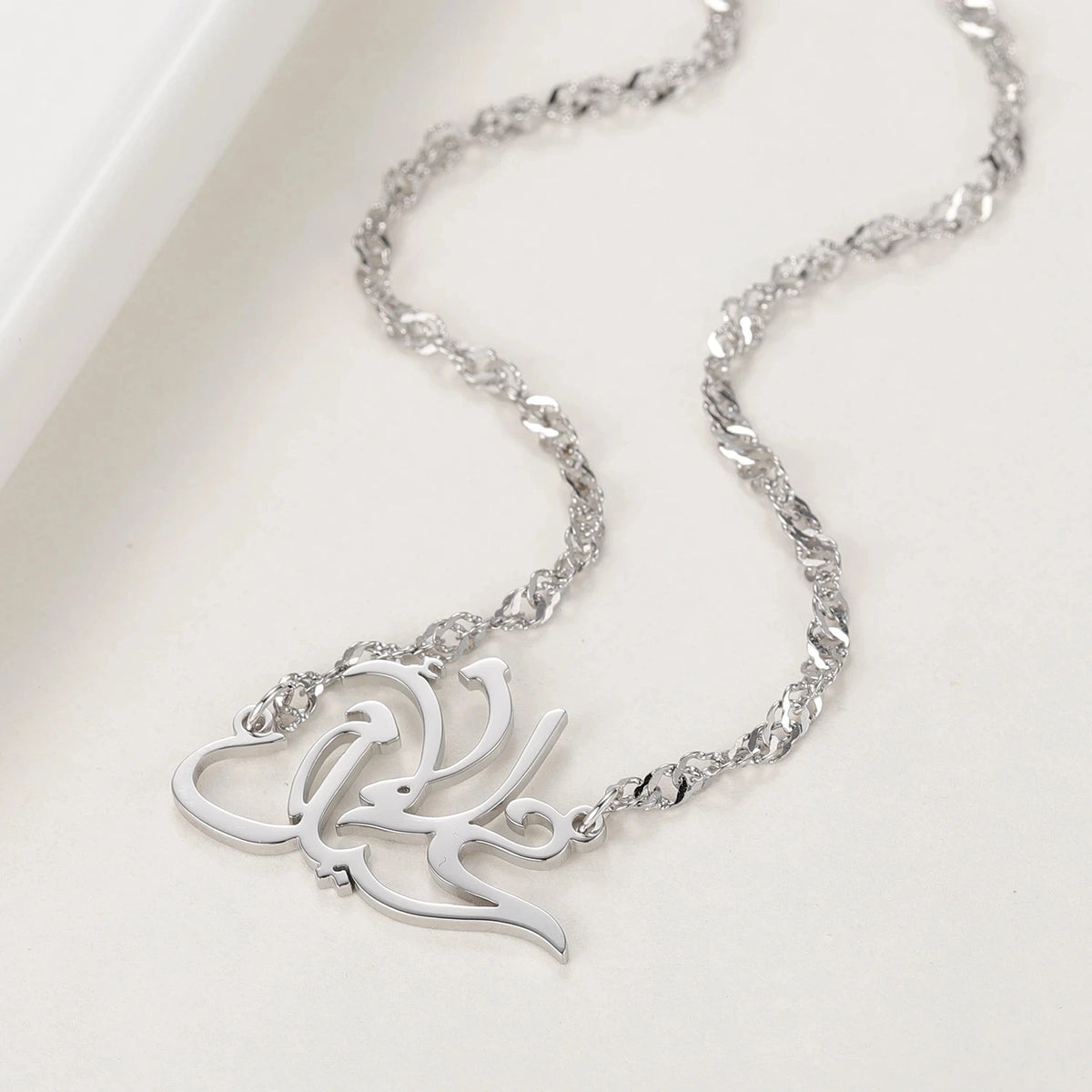 Mother's Day Gifts Personalized Arabic Pendant 18K Gold Plated Stainless Steel Chain  Arabic Calligraphy Name Necklace For Women