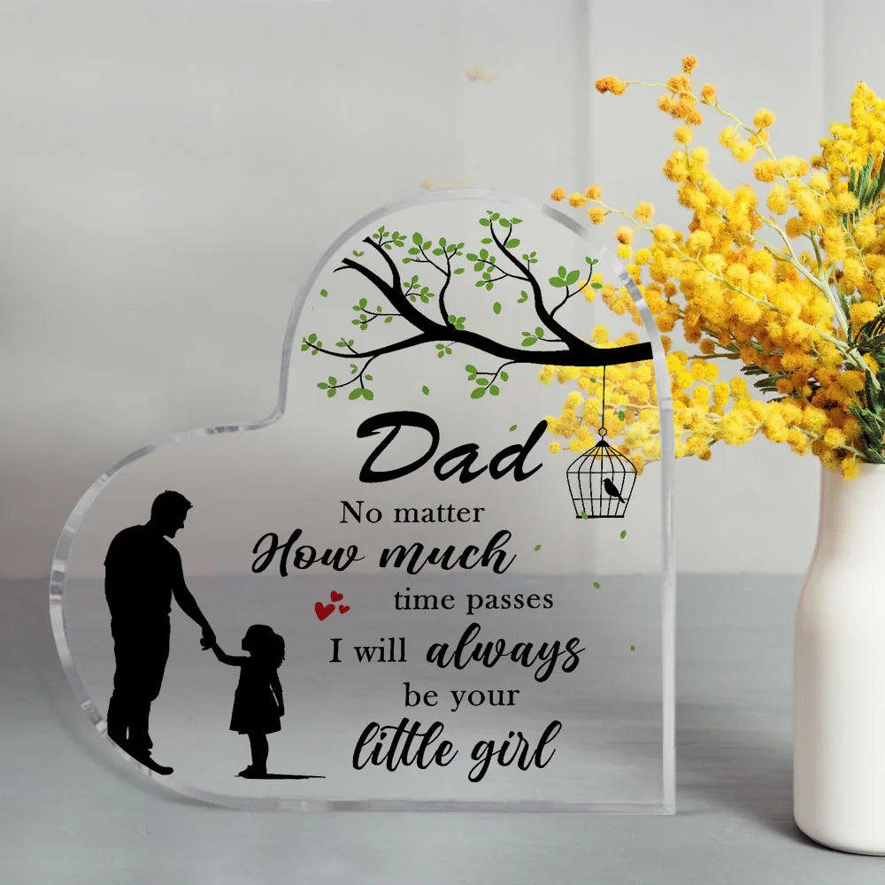 Father's Day Gift From Daughter – Laser Engraved Acrylic Plaque | Sentimental Keepsake for Dad, Birthday,Anniversary Home Office