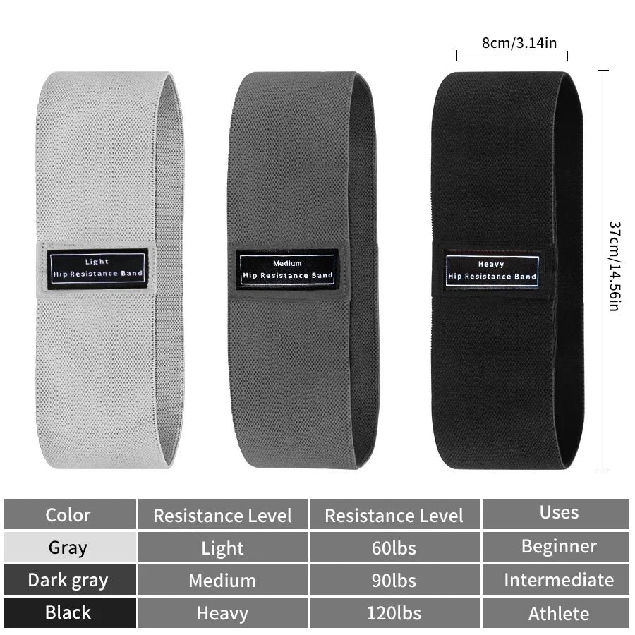 Glute Thigh Elastic Workout Bands Fabric Resistance Hip Booty Bands Squat Circle Stretch Fitness Strips Loops Yoga Gym Equipment