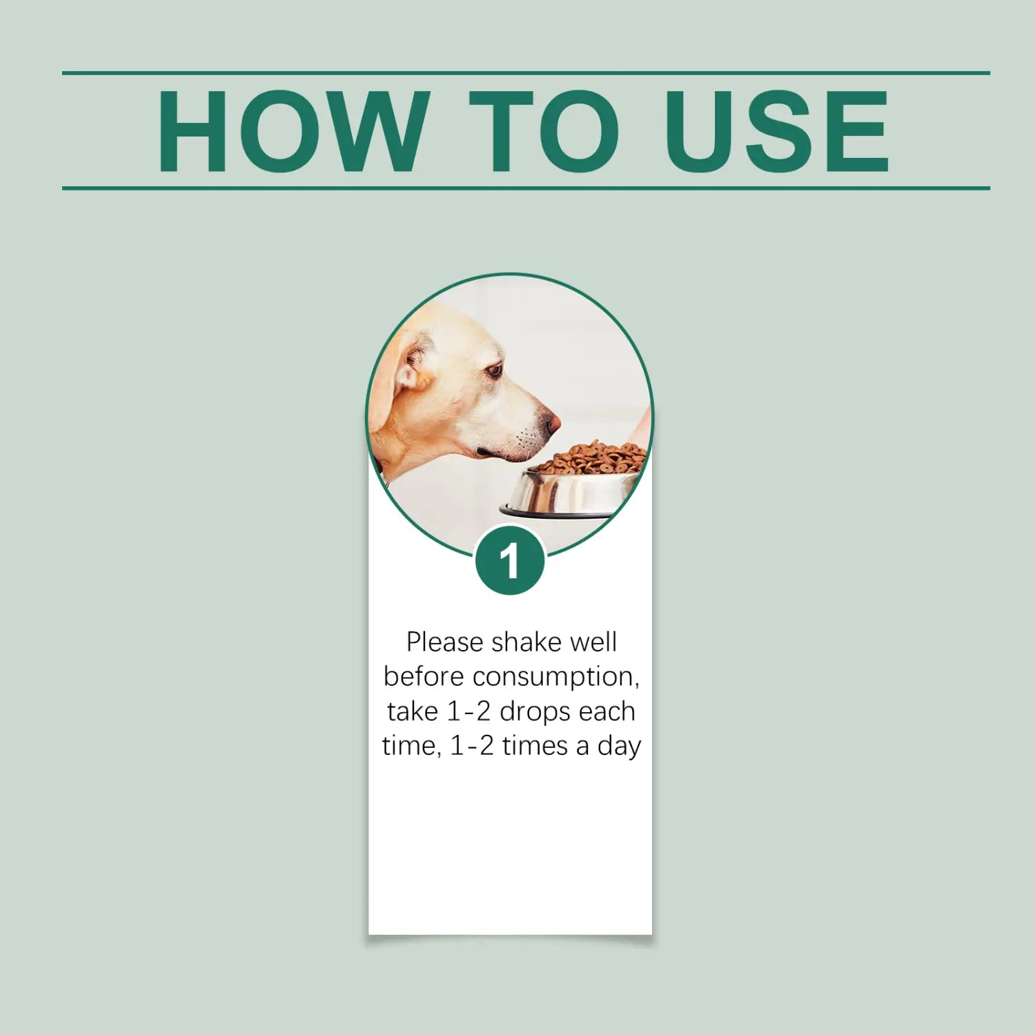 a light brown dog with a smooth coat shown in profile looking at a metallic bowl filled with kibble illustrating pet anxiety relief drops for dogs and cats