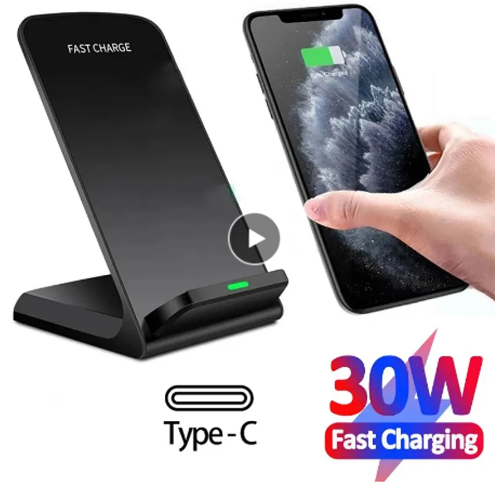 30w Wireless Charger For TCL 20 Motorola Edge 30 Ultra Ulefone Power 5 Macsafe Type C Induction Fast Wireless Charging Station