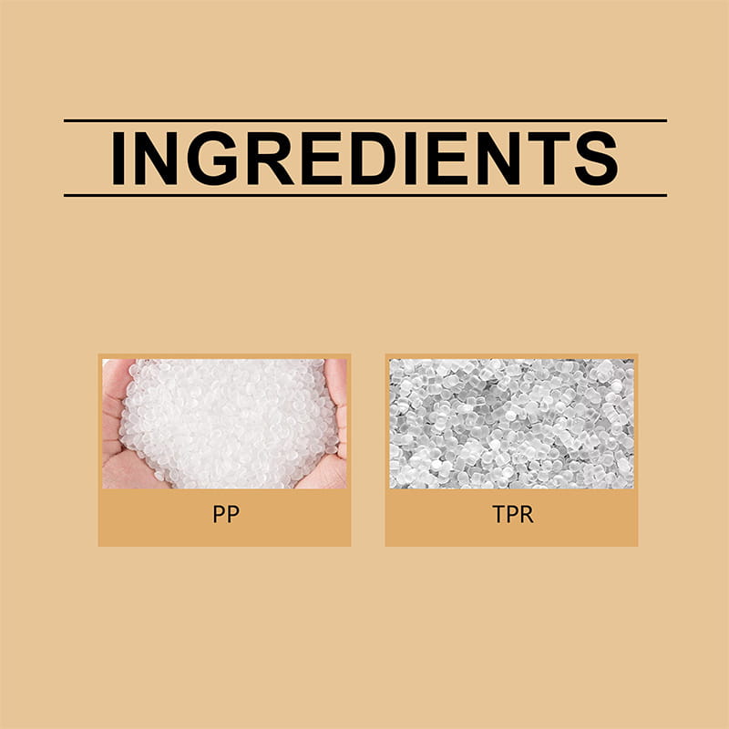 the image shows translucent granular pp and tpr plastic pellets used in the glitter dumpling stress ball slow rebound toy for its flexible and durable material properties.