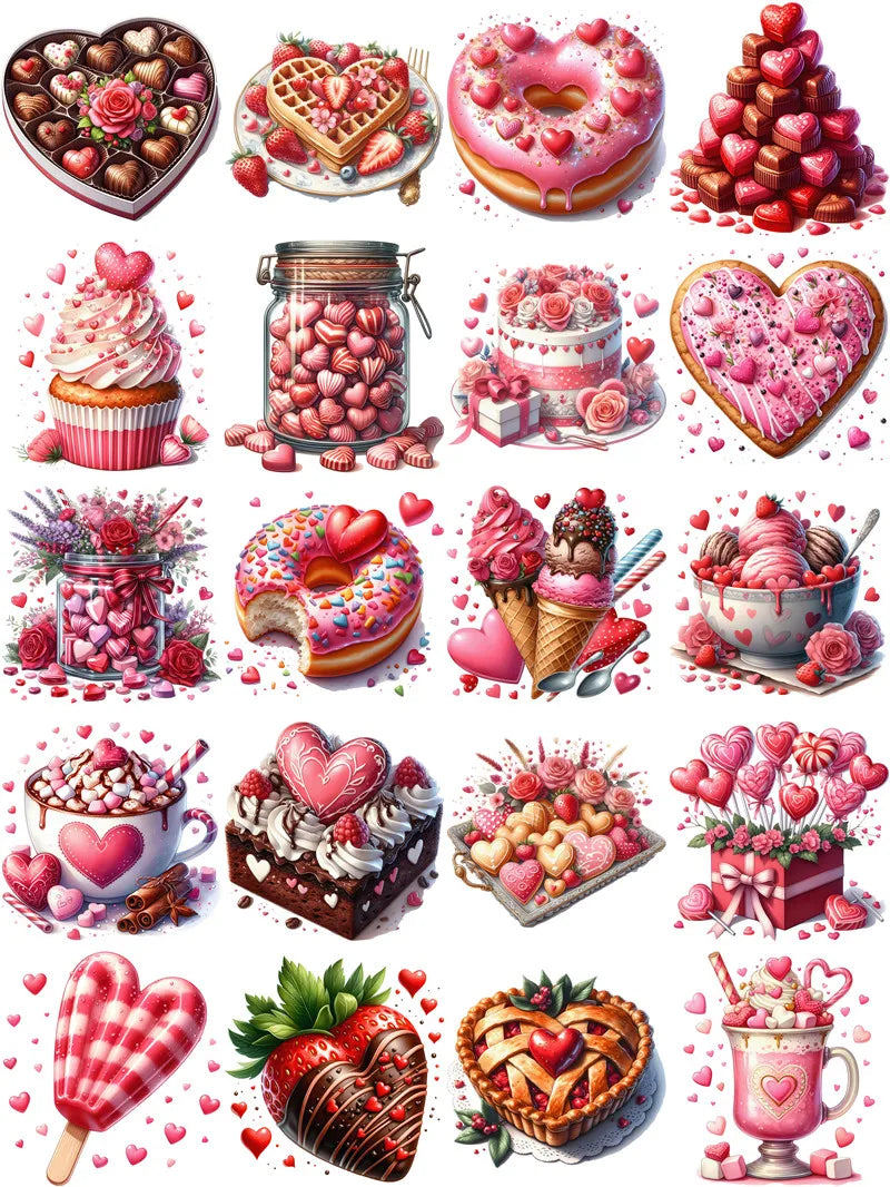 Valentine's Day Desserts Stickers Crafts And Scrapbooking stickers kids toys book Decorative sticker DIY Stationery