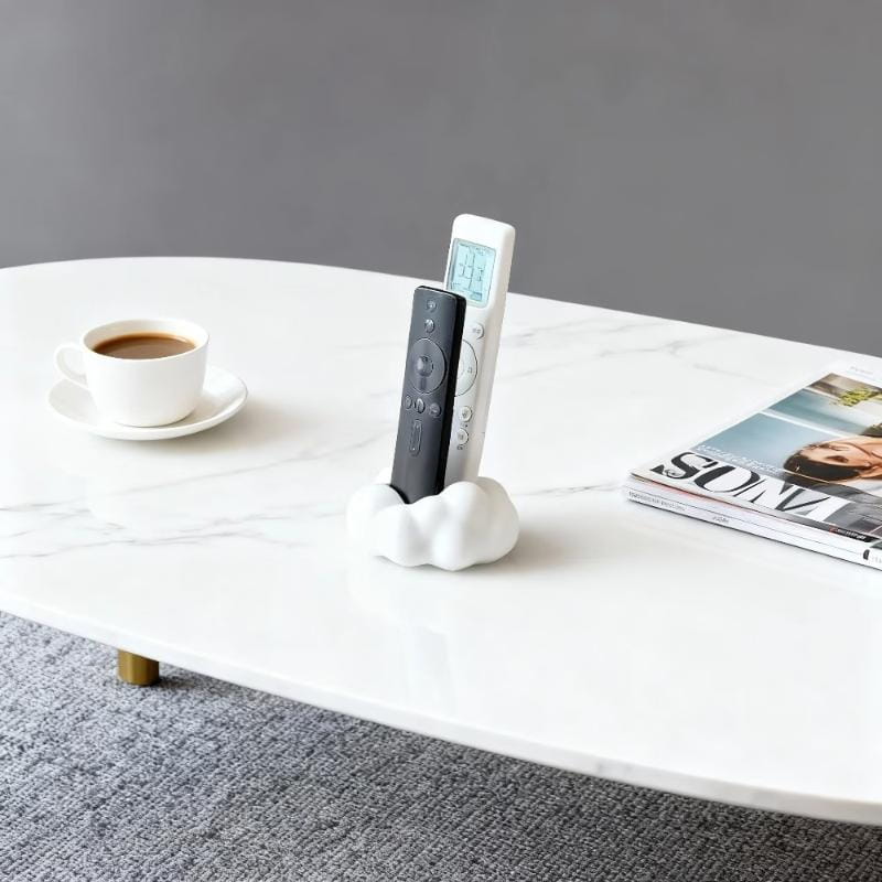 white ceramic cloud-shaped remote control holder desktop organizer stand ideal for living rooms