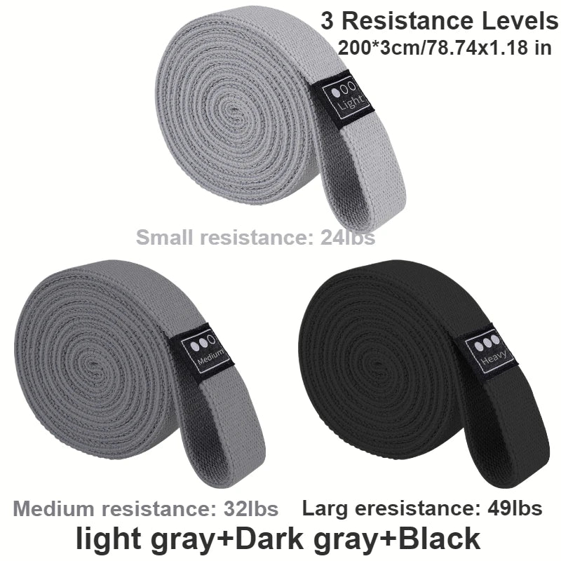 Fitness Resistance Bands Knit Elastic Stretch Training Pulling Bands Large Medium Small Resistance Levels Yoga Strength Training