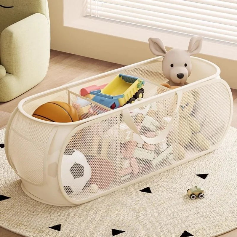 Kids Toy Storage Bin, Portable Large Capacity Organizer Basket for Plush Toys, Building Blocks, Home Playroom Organization