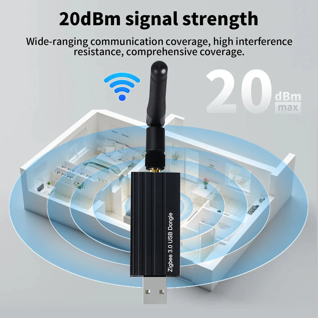 Haozee Smart Zigbee 3.0 USB Dongle plus Universal Wireless Gateway Hub Interface Capture for Zigbee2MQTT Home Assistant