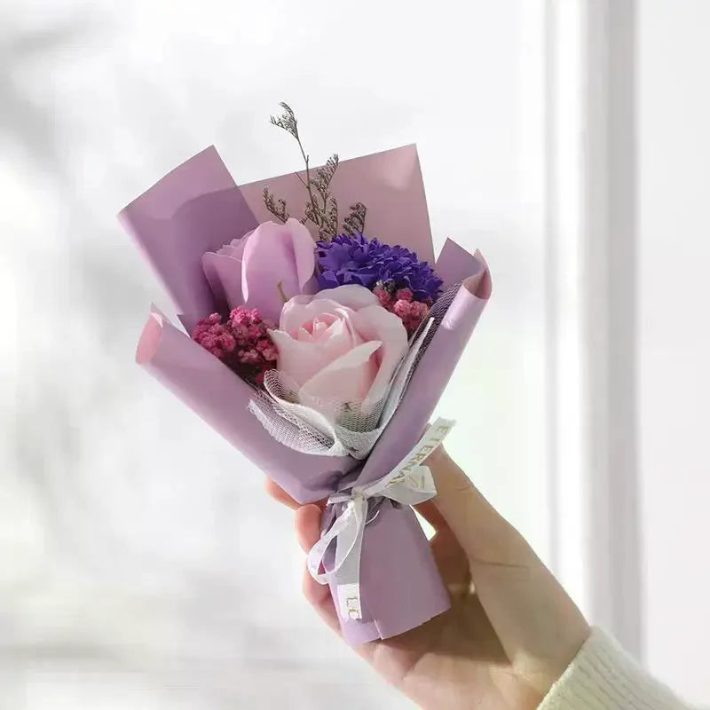 Valentine's Day Gift Decoration Rose Artificial Flowers Bouquet Fake Flower For Girlfriend Gift Mother's Day Decor Flower