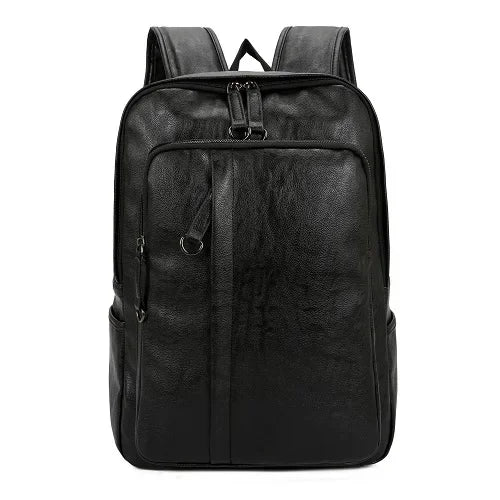 Large Capacity Leather Backpack High Quality Simple Male Bag Business Men Solid Vintage Casual Youth Leisure Travel Bags