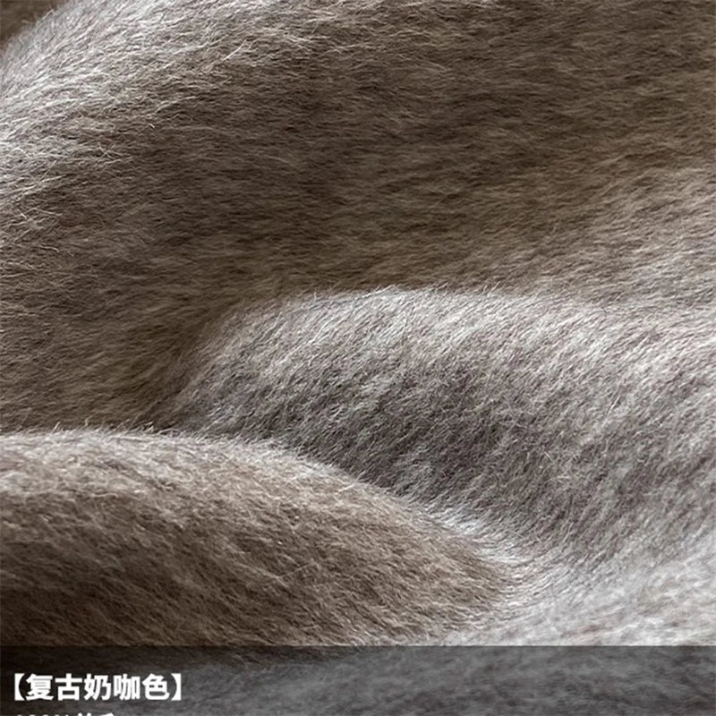 Women's Double-faced Woolen Coat Spring Autumn New Suit Collar Double Breasted Long Sleeve Temperament Commuting Purple Jacket