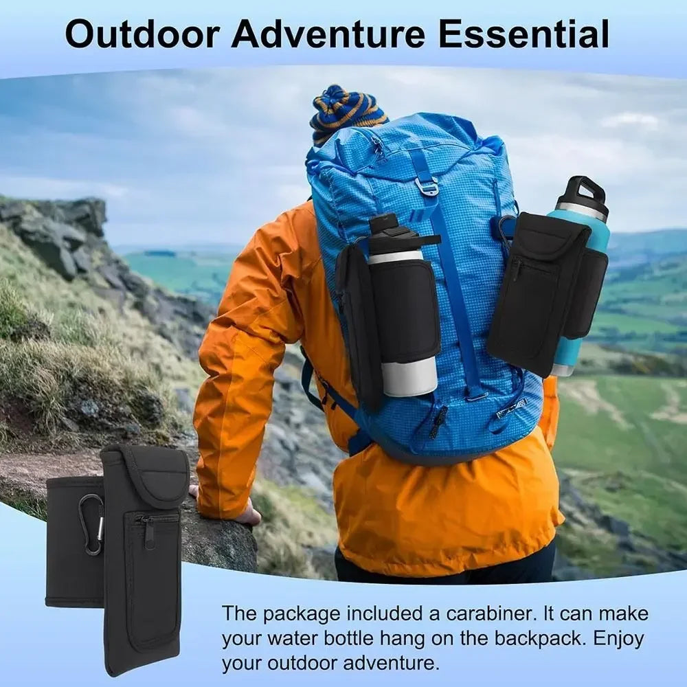 Reusable Gym Accessories Water Bottle Sleeve Waterproof Universal Bottle Holder Bag Elastic Water Bottle Pockets